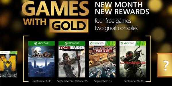 Games with Gold – Svelati i giochi gratuiti di settembre su Xbox 360 e Xbox One