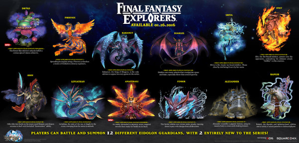 Final Fantasy Explorers – Square Enix pubblica un’infografica dedicata alle invocazioni del gioco