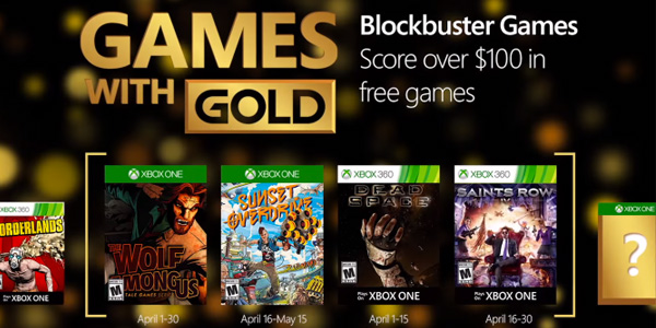 Games with Gold – Annunciati i giochi gratuiti di aprile su Xbox One e Xbox 360